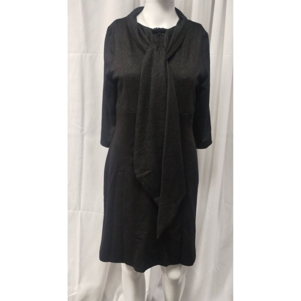 B Michael American Women's Black Long Sleeve Shimmer Dress Size 12 SKU 2185